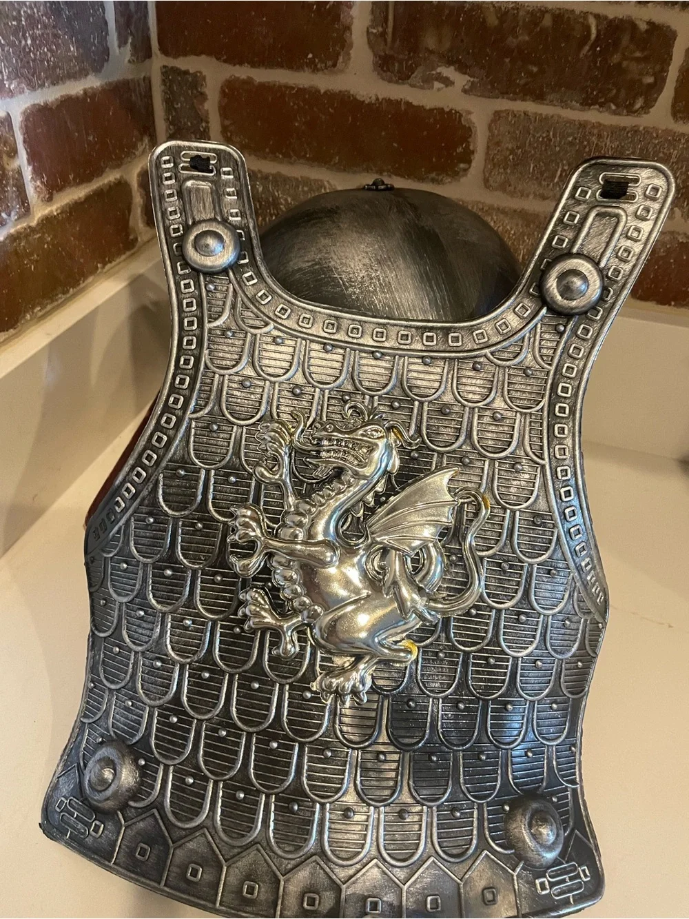 Kids Halloween Silver Dragon Chest Plate Armor